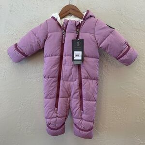 Free Country Baby Girl Pink Hooded Puffer Snowsuit Bunting 6–9M NWT Fleece Lined